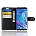 Produktbild AOBOK Asus Zenfone Max Pro M2 Hülle, Schwarz Premium Leder Hülle Flip Case Tasche Cover Hüllen mit Magnetverschluss Standfunktion Schutzhülle handyhüllen für Asus Zenfone Max Pro M2 Smartphone
