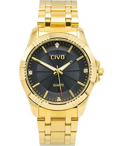 CIVO Herren Gold Edelstahl Band Armbanduhr Mnner Einfach Entwurf Klassisch Luxus Business Casual Uhr Mnnlich Kleid Mode Elegant Zeitloses Design Analog Quartz Uhren Schwarz Dial CIVO Herren Gold Edelstahl Band Armbanduhr Mnner Einfach Entwurf Klassisch Luxus Business Casual Uhr Mnnlich Kleid Mode Elegant Zeitloses Design Analog Quartz Uhren Schwarz Dial