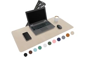 WURK Tappetino per Mouse Grande [80 cm x 40 cm] - Tappetino Scrivinia - Mousepad XXL - Pelle PU Impermeabile + Scamosciata Antiscivolo (Beige)