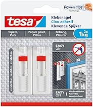 tesa Verstellbarer Klebenagel für Tapeten und Putz / Selbstklebender Nagel von tesa Powerstrips