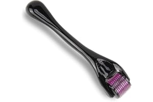 JRILUO Rodillo Derma Roller con 540 agujas de titanio (1 mm) para microneedling facial, barba y cabello, promueve el crecimiento de la barba, el crecimiento del cabello y reduce las cicatrices para una piel