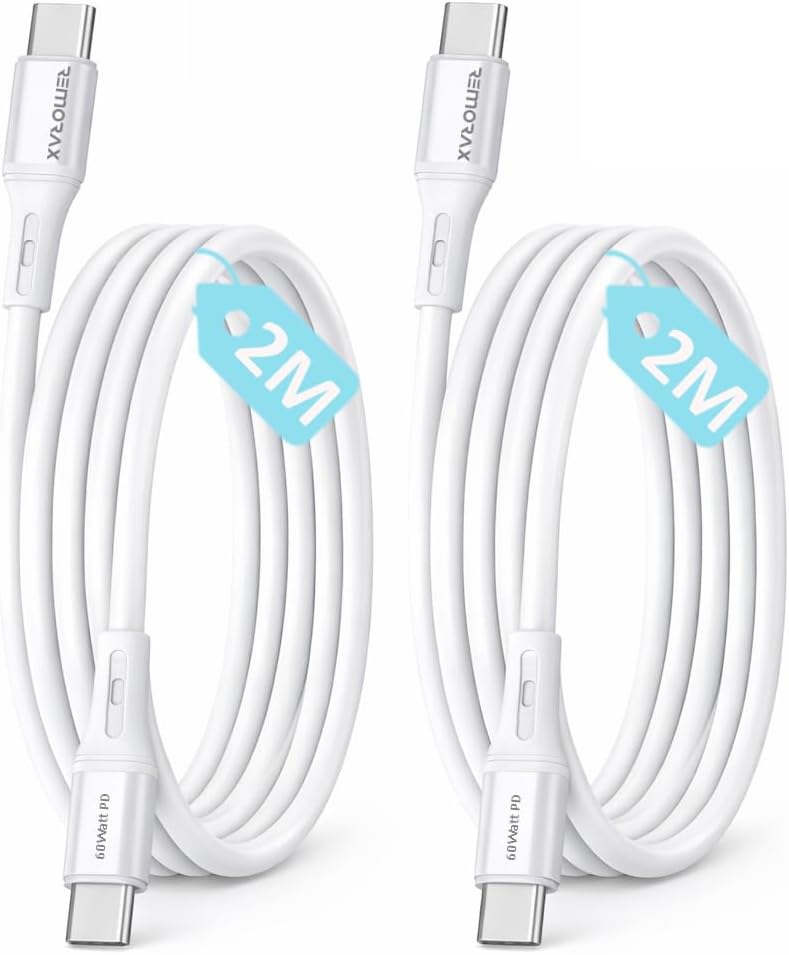 2Ad x 2Metre Set, Type C-C 60Watt PD Hızlı Şarj Kablosu, REMORAX Wahoo (2Ad x 2Metre Beyaz)