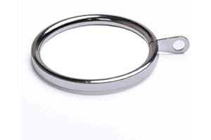 Coideal Metal Curtain Rail Rings with Eyelets, 20 Pack 45mm Large Silver Heavy-duty Round Decorative Drapery Pole Rod Hanging Rings