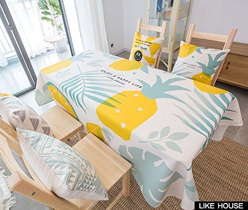 140*140cm green yellow pineApple modern Scandinavian ins table cloth cotton linen dining desk garden rectangular square Non-ironing eco-friendly table runner