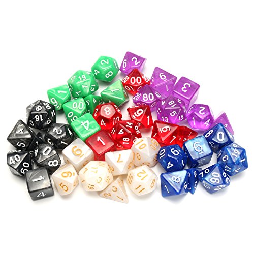 Preisvergleich Produktbild DyNamic 42Pcs Polyhedral Dice Set Für Rollenspiele Vielseitige Dice Mit Taschen