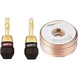 Amazon Basics 16-Gauge Speaker Wire 1.3 mm² - 30.48 m (100 feet) & Banana Plugs, 12 pairs