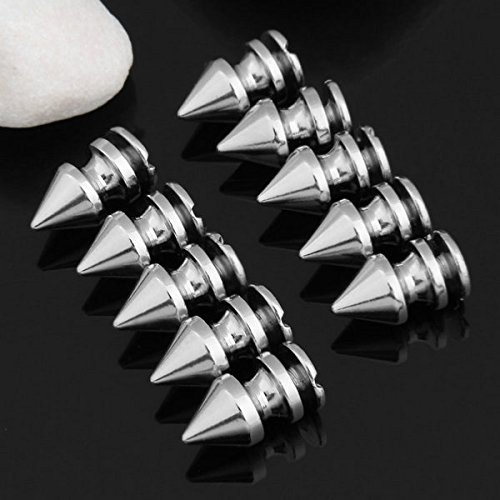 10x Kupfer 8*12mm Silber Killernieten Spitz Nieten Punk Ziernieten Schraubnieten - 3