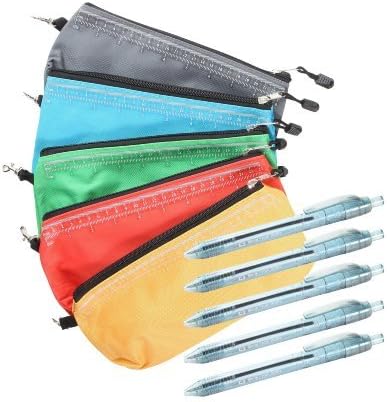 Multi-purpose Tools Zipper Bags. 5 or 10-pack Including Blue Recycled Pens (5-Pack)
