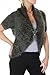 (7456-5) Evening Soft Hair Knit Bolero Brooch Pin Front Green (SM)