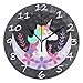 Produktbild Miedhki Wanduhr,Stars and Unicorns 9.8 Inch Easy to Read Colorful Battery Operated Clock,for Bedroom,Living Room,Kitchen,Office