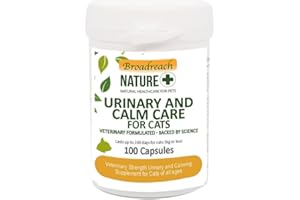 BROADREACH NATURE + URINARY, CYSTITIS AND CALMING Supplement for Cats - Vet Strength label - Same Formulation - Natural Ingredients - Advanced UK Veterinary Formula - 100 caps
