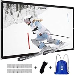 KPCB Pantalla para Proyector 100 Pulgadas（237cm*140cm）con Accesorios de una Sola Fuente，Durable y Plegable para Cine En Casa y al Aire Libre