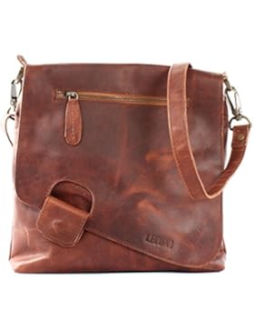 LECONI Umhängetasche Damen Crossbag Rindsleder Natur Schultertasche Ledertasche Handtasche 29x29x6cm LE3027