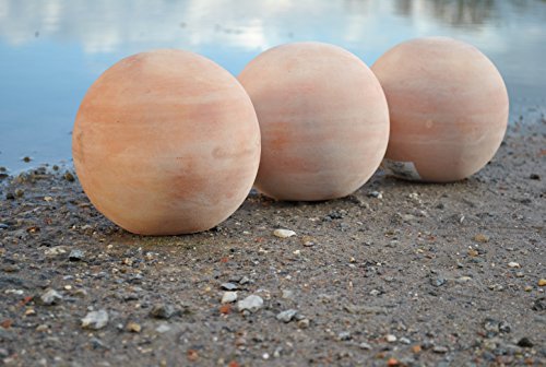 Kugel,Terracotta,hell,12cm,Handarbeit,3er Pack - 3