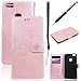 Produktbild GrandEver Huawei P10 Lite Ledertasche Hülle Schutzhülle Handschlaufe Tasche Lederhülle Scratch Schale Umschlag Stil Wallet Flip Case Cover mit Weiche Silikon Backcover Leder Innere Standfunktion Kreditkarte Slots Magnetverschluss Leder fürhülle Huawei P10 Lite Etui - Rosegold