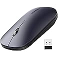 UGREEN Wireless Mouse, Slim Mouse Silent Mice Noiseless for Laptop with 2.4G USB Adapter Ultrafast Scrolling Portable Mice 4 Adjustable DPI Compatible with PC HP Lenovo ASUS Dell Smart TV-Black