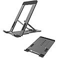 Portronics Modesk One Universal Mobile & Tablet Holder with 5 Adjustable Angles, Foldaway Design, Horizontal View Support(Grey)