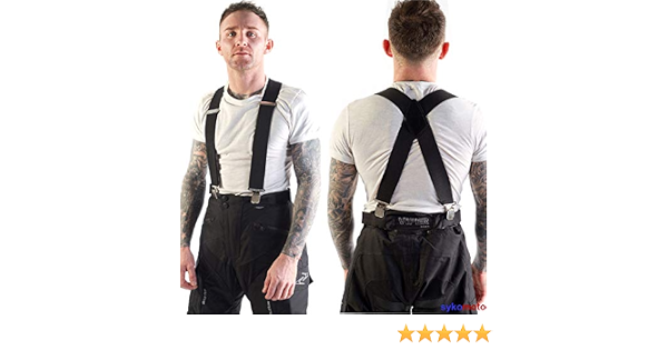 BRETELLE DA UOMO IN TESSUTO ELASTIC CON PINZE DENTELLATE PER MOTO PANTALONI  SUIT TAGLIA UNICA X-FORM EXTRA FORTE CLIP DI METALLO NERO : Amazon.it: Auto  e Moto