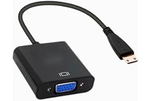 ZHIYUEN Mini HDMI to VGA Cable Adapter Converter 15 Pin d Sub, Mini HDMI Gold Male to VGA Female Connector Cord for Laptop Computer Connect to Monitor, Apply to PC, MAC, PS4, Projector etc