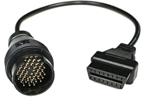 Aukson R44C 38 Pin OBD1 to 16 Pin OBD2 Diagnostic Adapter Cable for Mercedes Vehicles with Round Connector - Compatible with Old Models - 40 cm Connection Cable for Car Diagnostic Device