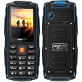 VKWorld New V3 Unlocked 2G 2.4” Mobile Phone with IP68 Waterproof Dustproof Dropproof Tri SIM Tri Standby 64MB RAM 64 MB ROM LED Flashlight Big Button Cellphone Single 2MP Camera Bluetooth GSM Phone with 3000mAh Battery Long Standby Time (Blue)