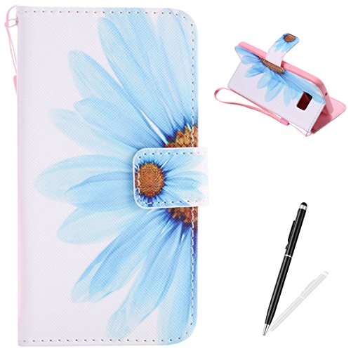 Feeltech Samsung Galaxy S7 Hülle PU-Leder und Brieftasche Bunte Muster Fall mit Magnetverschluss, Hybrid-Kickstand mit Stand-Funktion, schlagen Sie schützende weiche TPU Stoßstangenabdeckung und Kreditkartenhalter für Samsung Galaxy S7 Handgelenk Bügel-Buch-Art-Geldbeutel-Tasche mit 2 In 1 Berühren Sie Stift - Sonnenblume