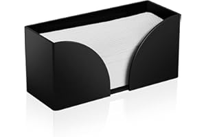 AFOROEOA Paper Towel Dispenser Countertop Black Acrylic Paper Towel Holder for Bathroom Folded Paper Towel Dispenser Clear Trifold Napkin Holder for Z-fold, C-fold, MultiFold Trifold - Home Kitchen Y