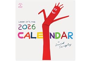 Oficjalny David Shrigley - kalendarz ścienny 2026 - sztuka współczesna - zabawne pomysły na prezenty - zabawny kalendarz dla niego jej przyjaciół kolegów - sprzedawany wyłącznie przez Brainbox Candy