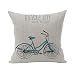 Nunubee Bicycle Cotton Linen Home Square Pillow Decor Throw Pillow Case Sofa Cushion Cover Blue