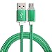 Produktbild Wokee Micro USB Schnellladekabel 1M 3.3FT,Nylon geflochtenes USB Micro Ladekabel Daten geflochtenes Kabel für Android Smartphones 6 Farben (Grün)