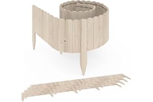 OK-Living Bordo del prato "Garten", Legno naturale, 203 x 20 cm 10 metri