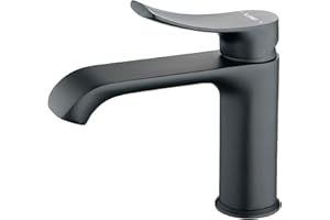 BELZ BLEZ Jednouchwytowa bateria umywalkowa wysokość 140cm z kompletem odpływowym,usprawniony design, prosty i modny(Czarny)