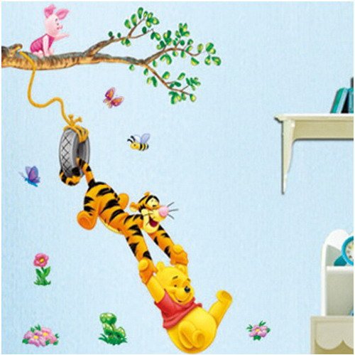 Wandsticker Cartoon Winnie the Pooh / Tigger Schwein auf dem Baum Wandaufkleber Wandtatoo für Kindergarten Baby - 4