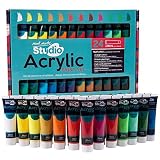 ✅ EXCELENTE SELECCIÓN - Un juego completo de 24 tubos de 36 ml de pintura acrílica. Muchos colores y tonalidades diferentes para el trabajo creativo en diferentes superficies. Perfecto para artistas, estudiantes, adolescentes, adultos y principiantes que estén interesados en la pintura acrílica.