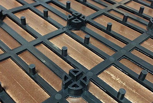 SAM® Terrassen-Fliese aus WPC Kunststoff, 11er Spar Set für 1 m², Farbe teak, Garten-Fliese mit 4 Latten, Balkon Bodenbelag mit Drainage Unterkonstruktion, Klick-Fliesen, FSC® 100% zertifiziert - 5