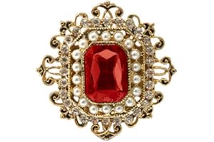 GENERIC Retro Viktorianischen Kristall Rubin Blume Brosche Damen Accessoires Geschenk # 2