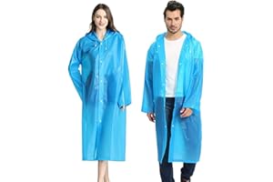 GUKOY Regenponcho Regenmantel Herren Damen Wasserdicht, 2 Stück EVA Regenbekleidung Regencape Regenjacke für Wandern Camping Radfahren Reisen
