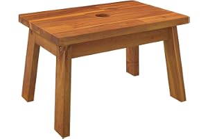 vidaXL Stegpall 38x26x22 cm massivt akaciaträ, pall, badrumspall, träpall, pallar, badrumspallar, träpaller, låg pall, låga p