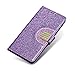 Produktbild Huawei P20 Lite Hülle, The Grafu® Glitzern Spiegeln Leder Flip Schutzhülle mit Magnetisch und Standfuß, Stoßfest Kartenfächer Hülle für Apple Huawei P20 Lite, Violett