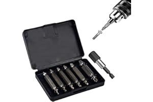 SIYINGSAERY 6 PCS Schraubenausdreher Schraubenentferner Set Schrauben Entferner Klein Set mit magnetischem Bithalter Schrauben Extraktor Ausdreh Set aus HSS 4341 für Beschädigte Schrauben