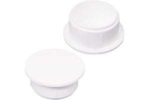 SKIR'CO Tappi per fori in plastica bianca, 17 x 21 mm, tappi per fori per trapano, tappi per fori per mobili, tappi per fori per viti, 10 pezzi