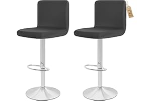 ‎SHOWGEOUS Showgeous Set of 2 Bar Chair Covers, Bar Stool Covers, Stretch, Removable Dining Room Chair Covers for Pub Counter (Dark Grey)