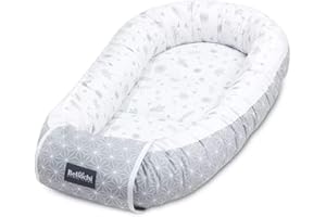 Bellochi growing in style Star Copse gniazdo dla niemowląt klasy premium, 90 x 60 x 12 cm, 100% bawełna, gniazdo dla niemowląt, dla chłopca, dla dziewczynki, akcesoria dla niemowląt