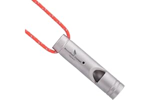 iBasingo Loud Titanium Hiking Whistle with Lanyard 120dB Pea-Less Outdoor Camping Emergency Safe Survival Signal Tool Never Jams or Freezes, All-Weather Reliability for Outdoor, Camping, Running