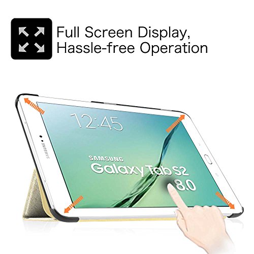 Fintie Samsung Galaxy Tab S2 8.0 Hülle Case – Ultra Schlank Superleicht Ständer Smart Shell Cover Schutzhülle Tasche mit Auto Schlaf / Wach Funktion für Samsung Galaxy Tab S2 8.0 T710 / T715 / T719 (8 Zoll) Tablet-PC, Schwarz - 4