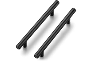 Ravinte 10 Pack Kitchen Cupboard Handles Black Cupboard Handles 128mm Hole Center T Bar Kitchen Handles Pulls for Cabinets and Drawers
