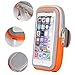Price comparison product image Sports Armband Case Running Wrist Bag Phone&Key Holder for iPhone 7,6 Plus,6s,5s,Galaxy S7 Edge/S6/S5,Note 4 with Velcro&Screen Protector Lights Waterproof Elastic Bag 5.5 Inch Gym Cycling Yoga (Orange)