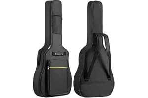JINSBON Funda Guitarra acústica,Bolsa para Guitarra, Bolsa para Guitarra acústica, Funda para Guitarra de 41 Pulgadas, Correa Ajustable, Bolsa de Guitarra eléctrica a Prueba de Polvo, Black