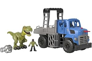 Fisher-Price Imaginext Jurassic World 3 Camión transportador de Dinosaurios de Juguete, Regalo para niños +4 años (Mattel GVV50)