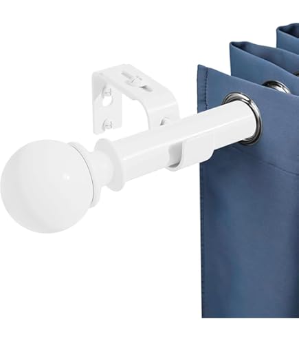 Gordijnroede 25 mm, zwart, 66-183 cm, gordijnroede met ronde eindstukken, telescoopstang voor ramen, deur, slaapkamer, gordijnroede, 1 stuk